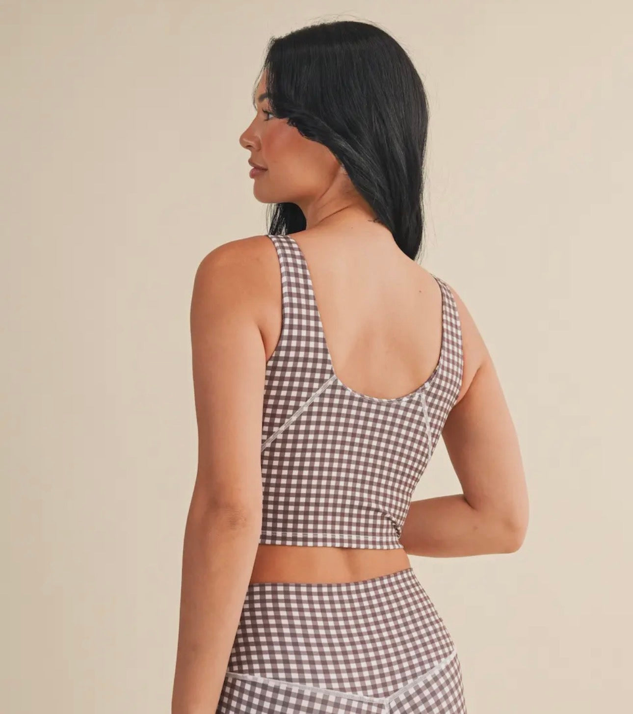 Gingham Print Aligned Performance
Cropped Tank Top