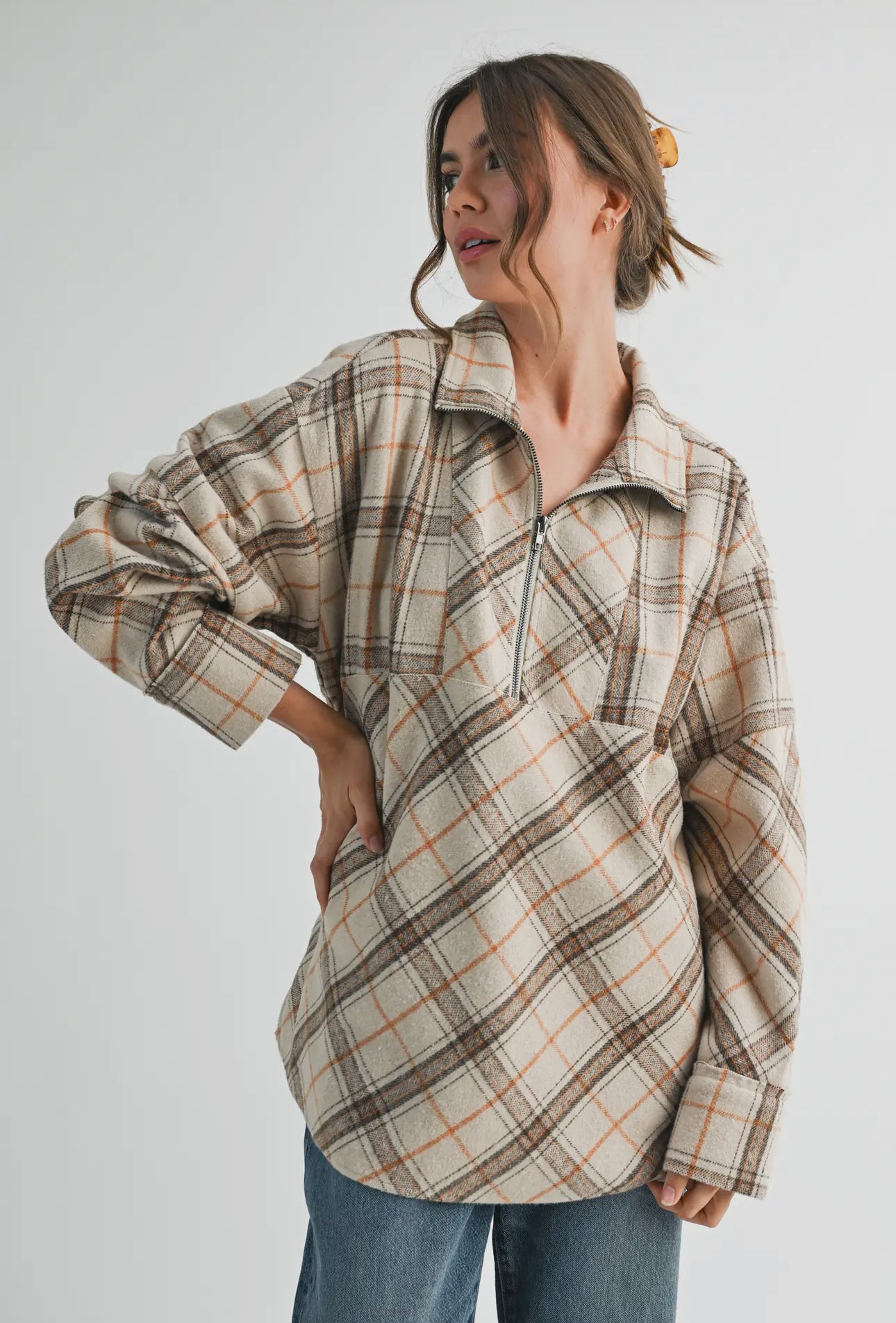 Mya Plaid Pullover