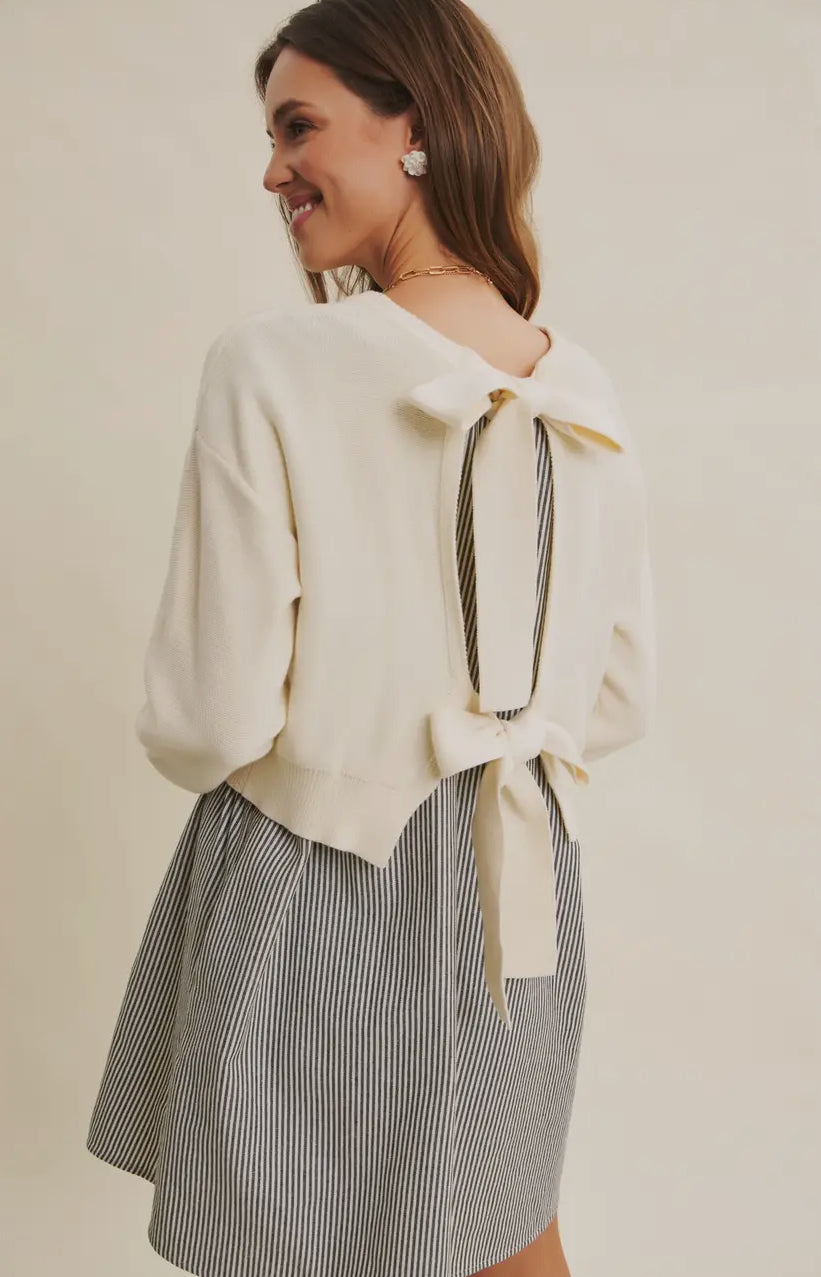 Easy Coffee Date Back Ribbon Twofer
Mini Sweater Dress