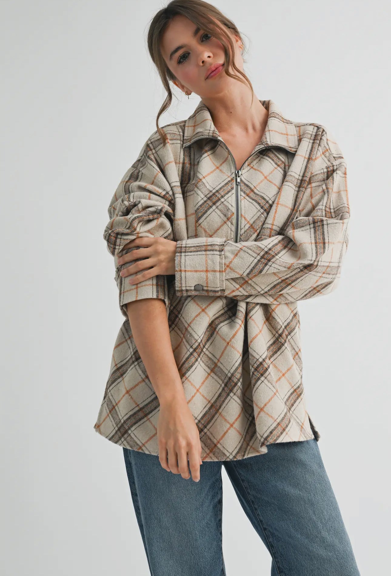 Mya Plaid Pullover