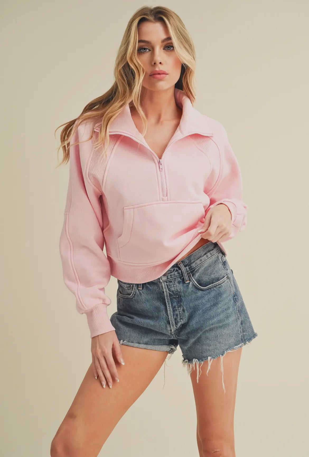 Dove | Funnel Neck Half Zip