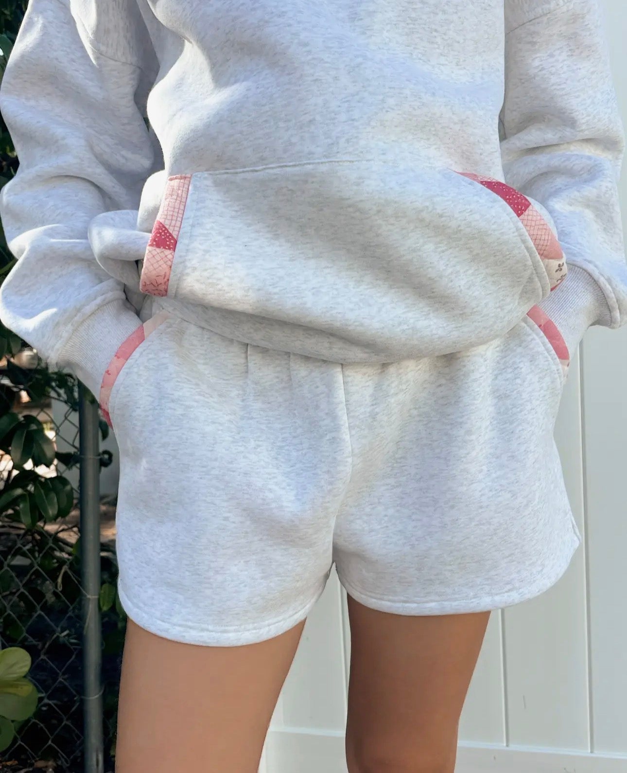 Pearl Grey Gemma Patchwork
Quilted Jogger Shorts