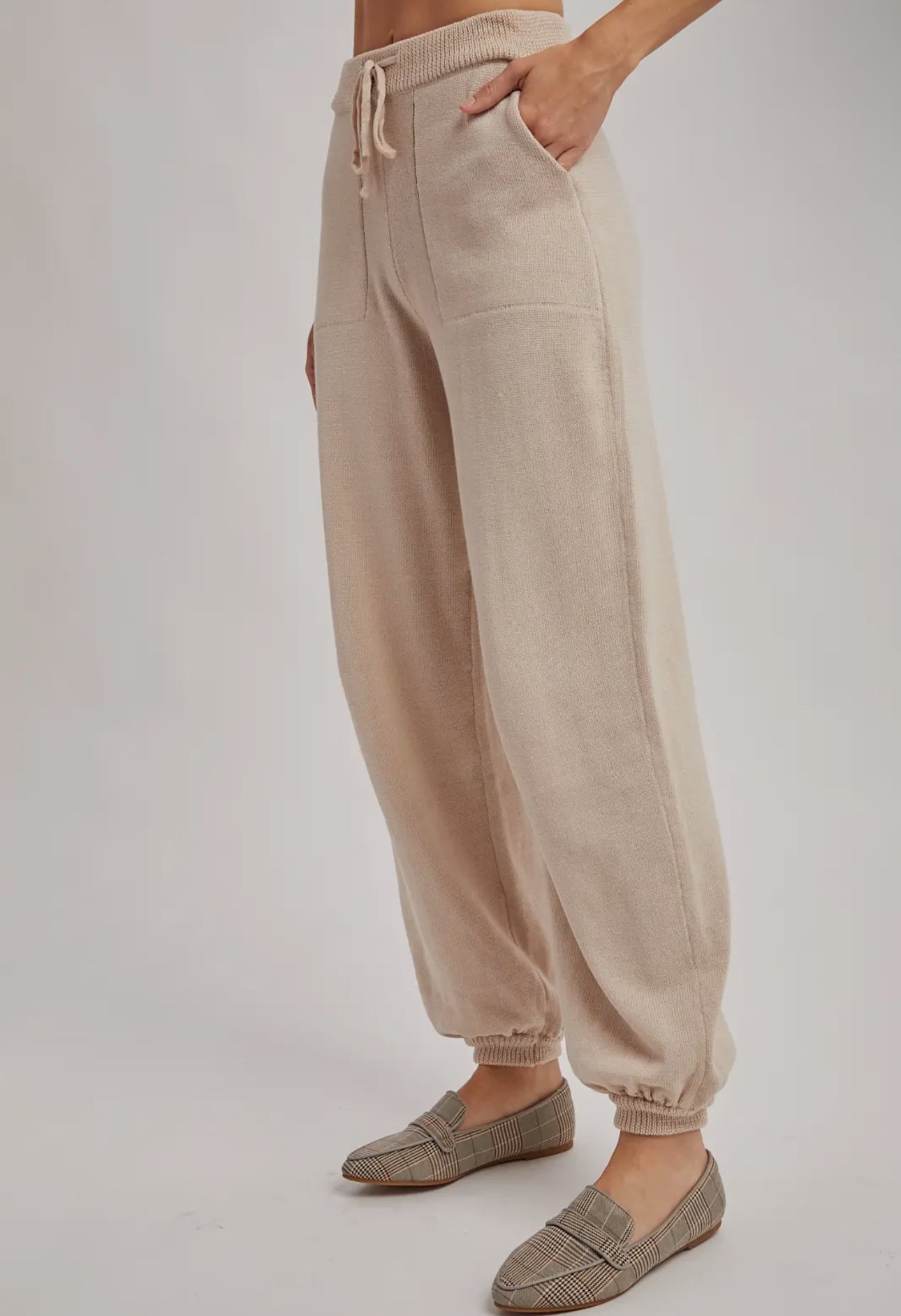 Relaxed Knit Sweater Jogger With Pockets