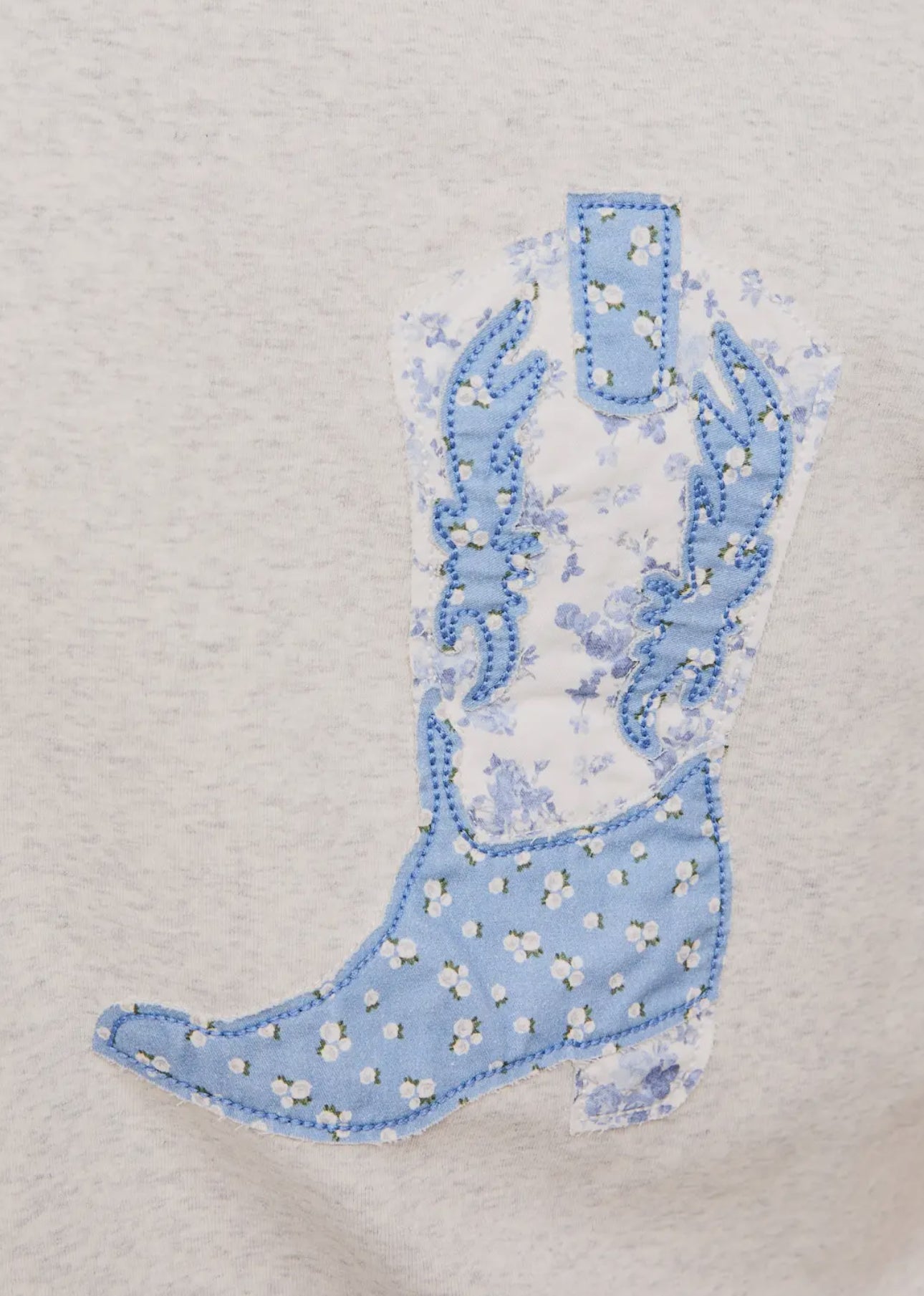 Patchwork Cowboy Boots Short Sleeve Round Neck Baby Tee