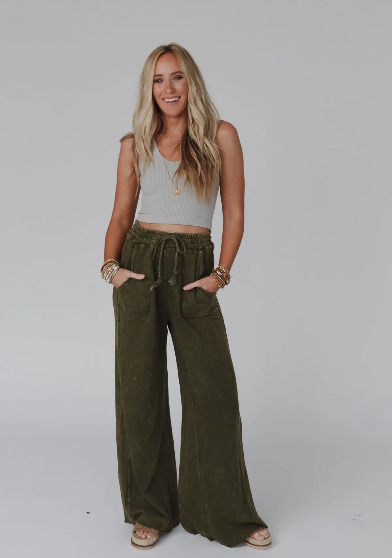Relaxing Mary Wide Leg Pant Olive
