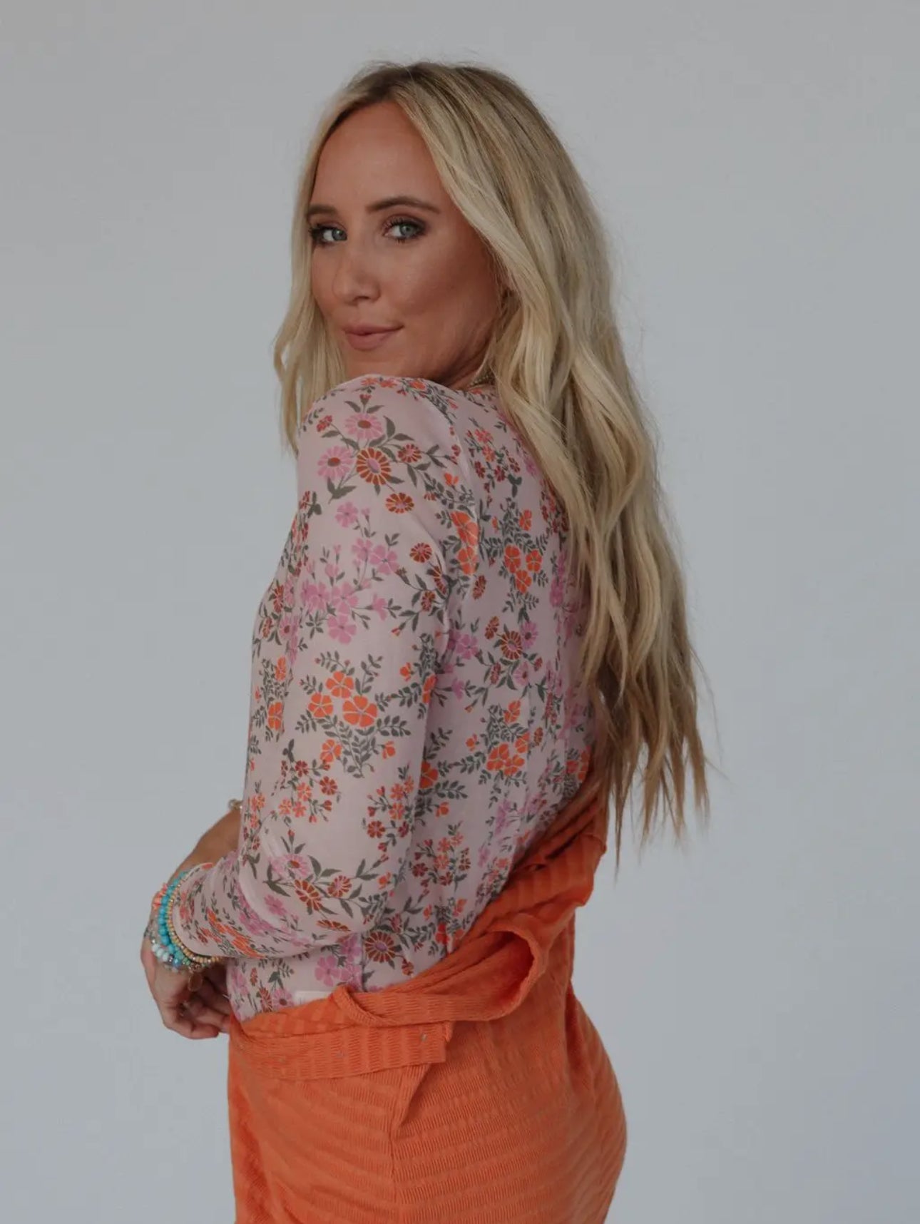 Made You Blush Floral Top- Pink Floral