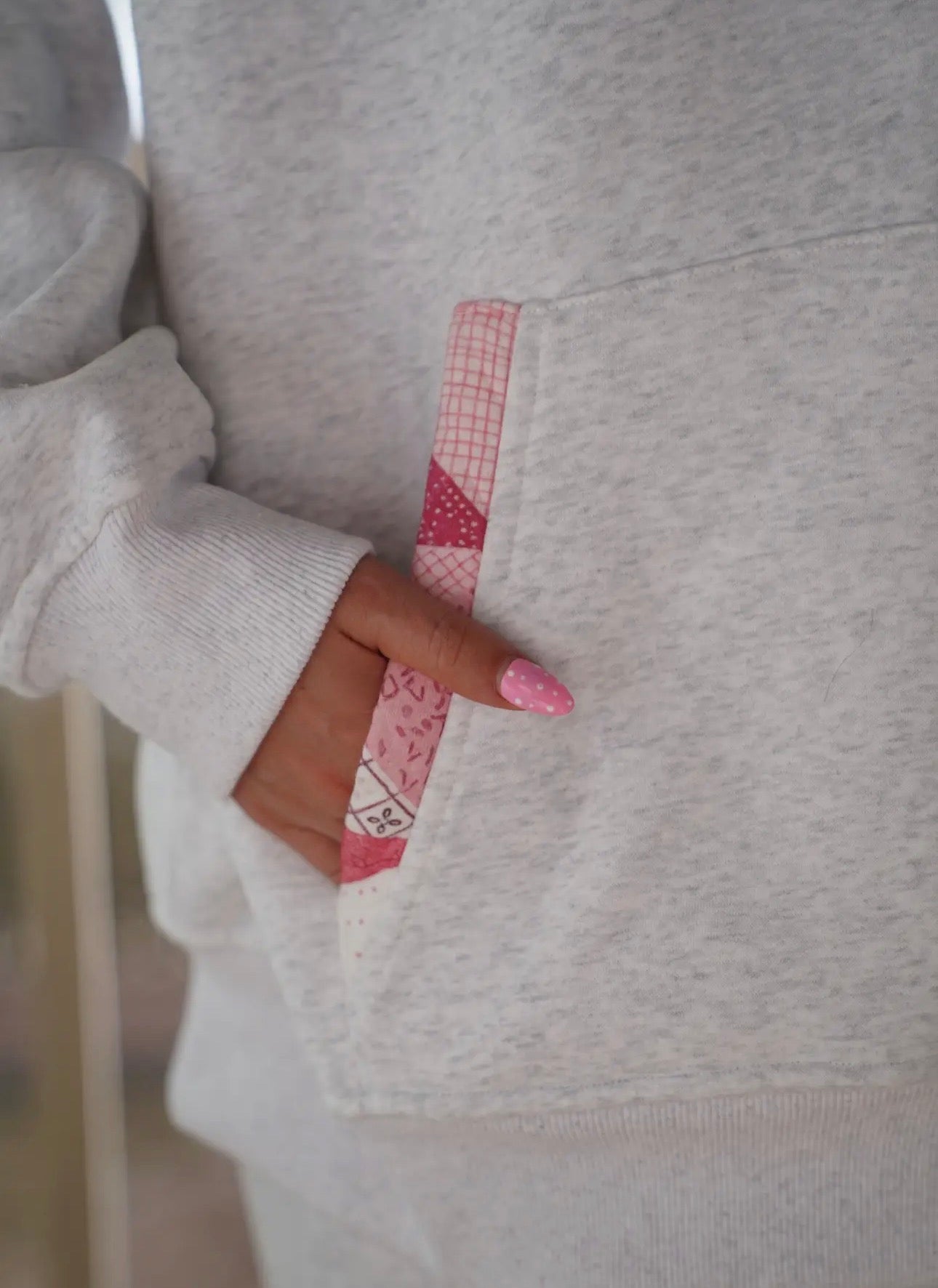 Pearl Grey Gemma Patchwork
Quilted Hoodie