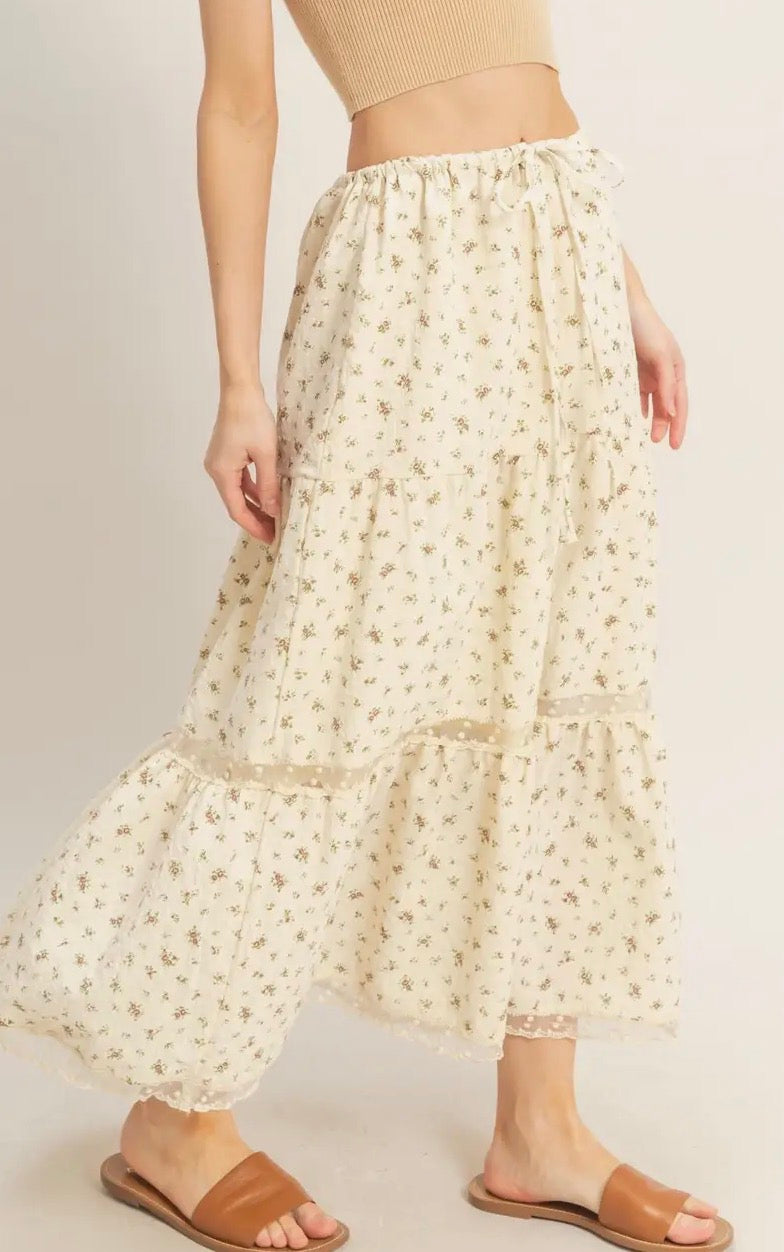 Bailey Tiered Lace Trim Skirt