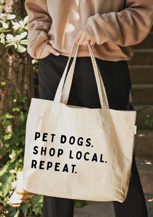 Pet Dogs. Shop Local. Repeat.
Canvas Tote Bag