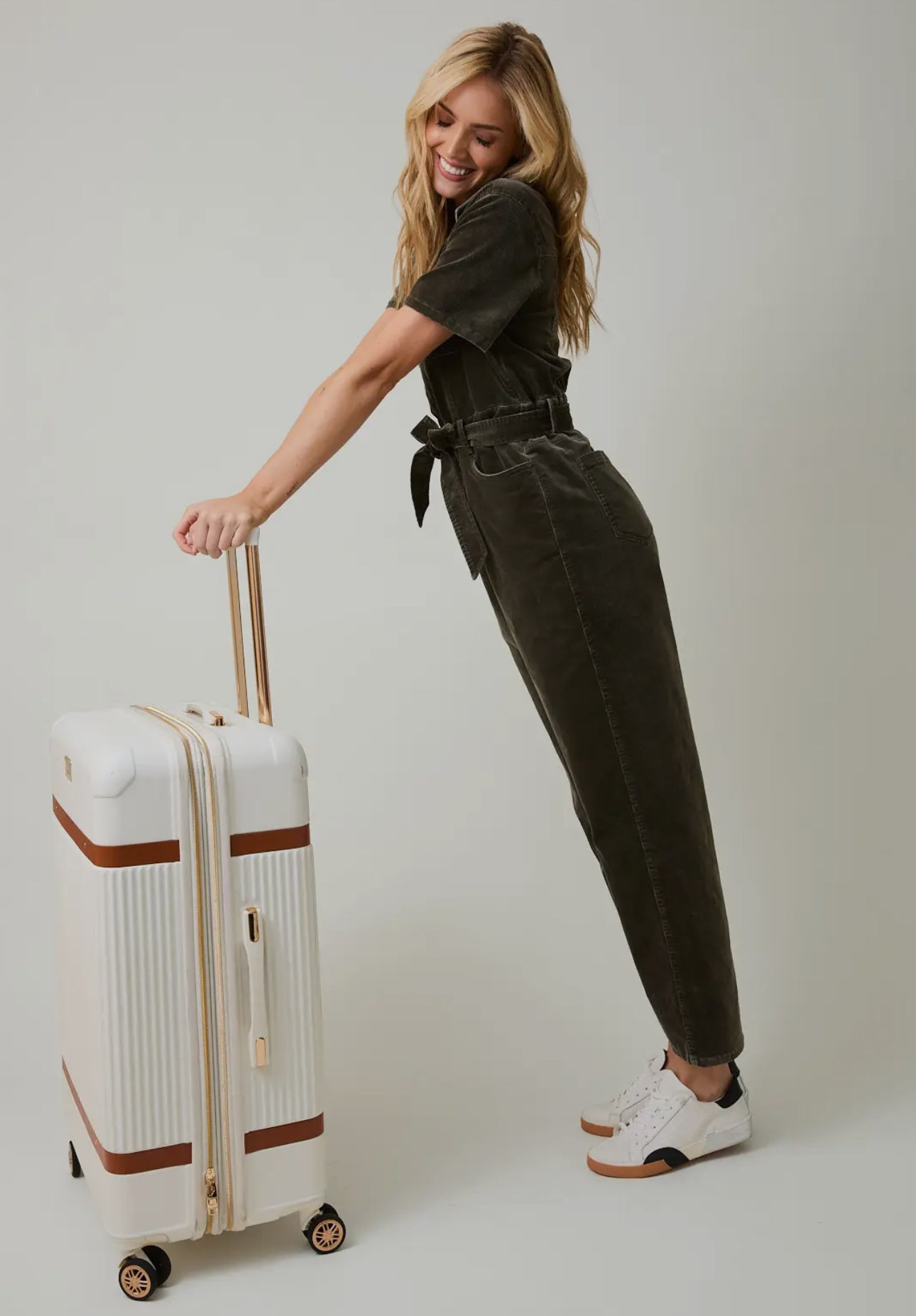 Fern Half Sleeve Zip Up Utility Jumpsuit