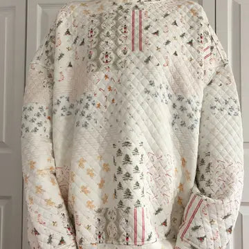 Christmas Holiday Quilted Mockneck Sweatshirt | Christmas Holiday Pattern