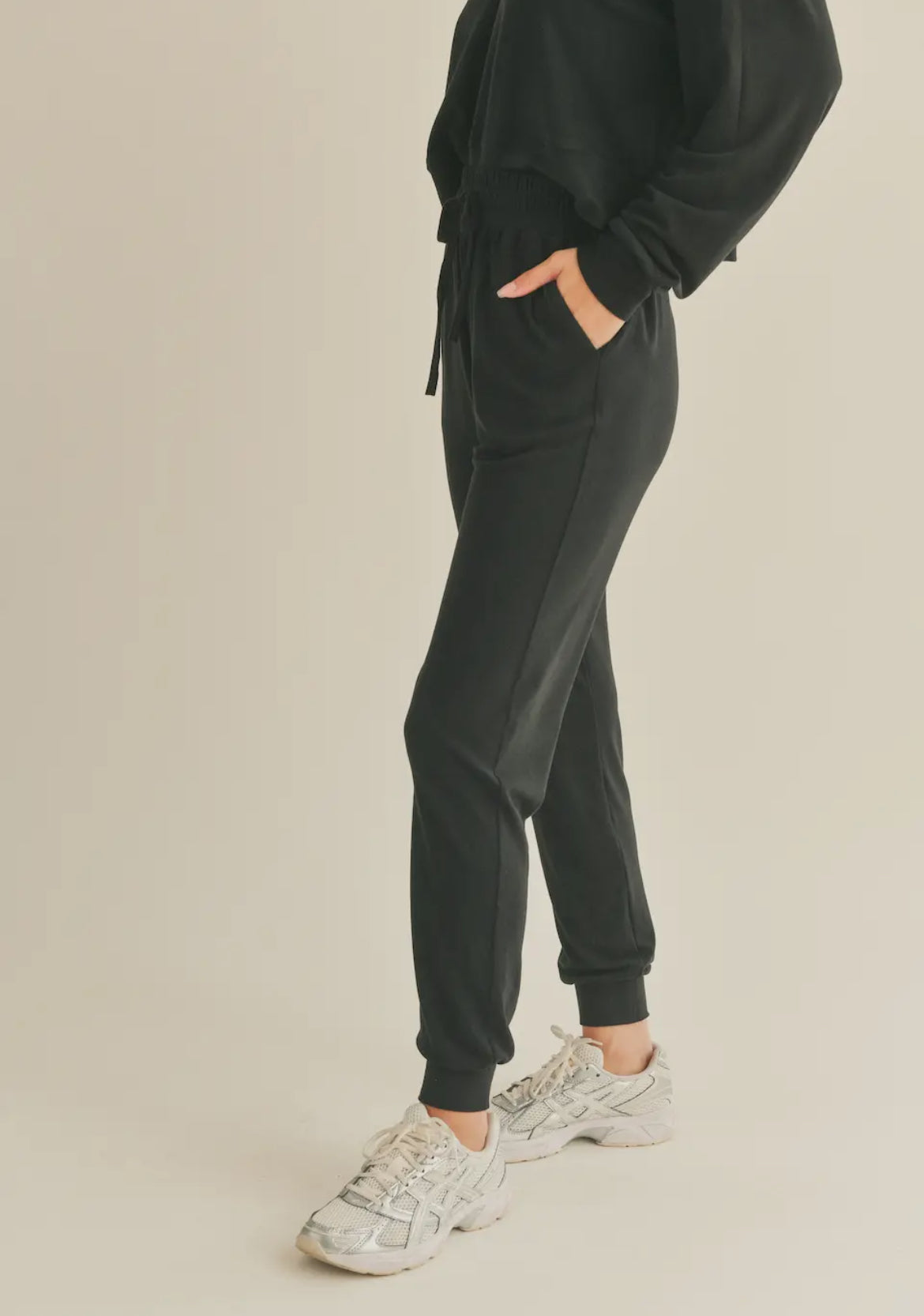 Black Soft Touch Relaxed Jogger