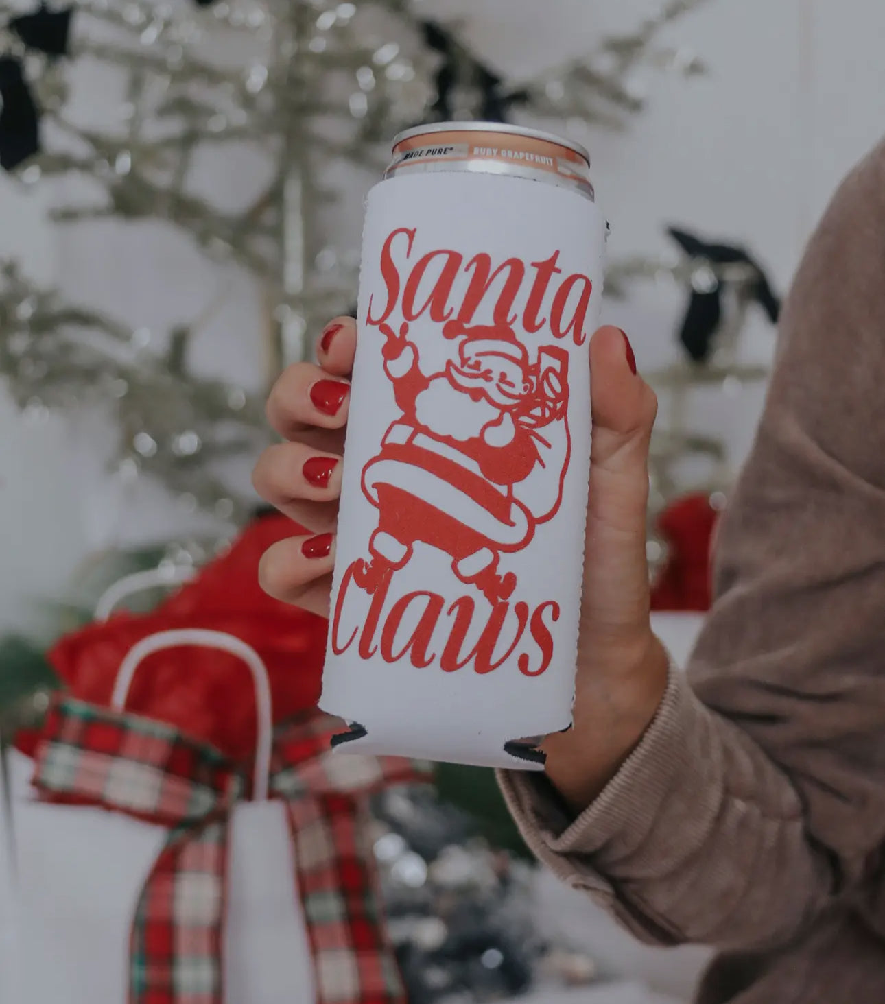 Santa Claws Tall Drink Sleeve