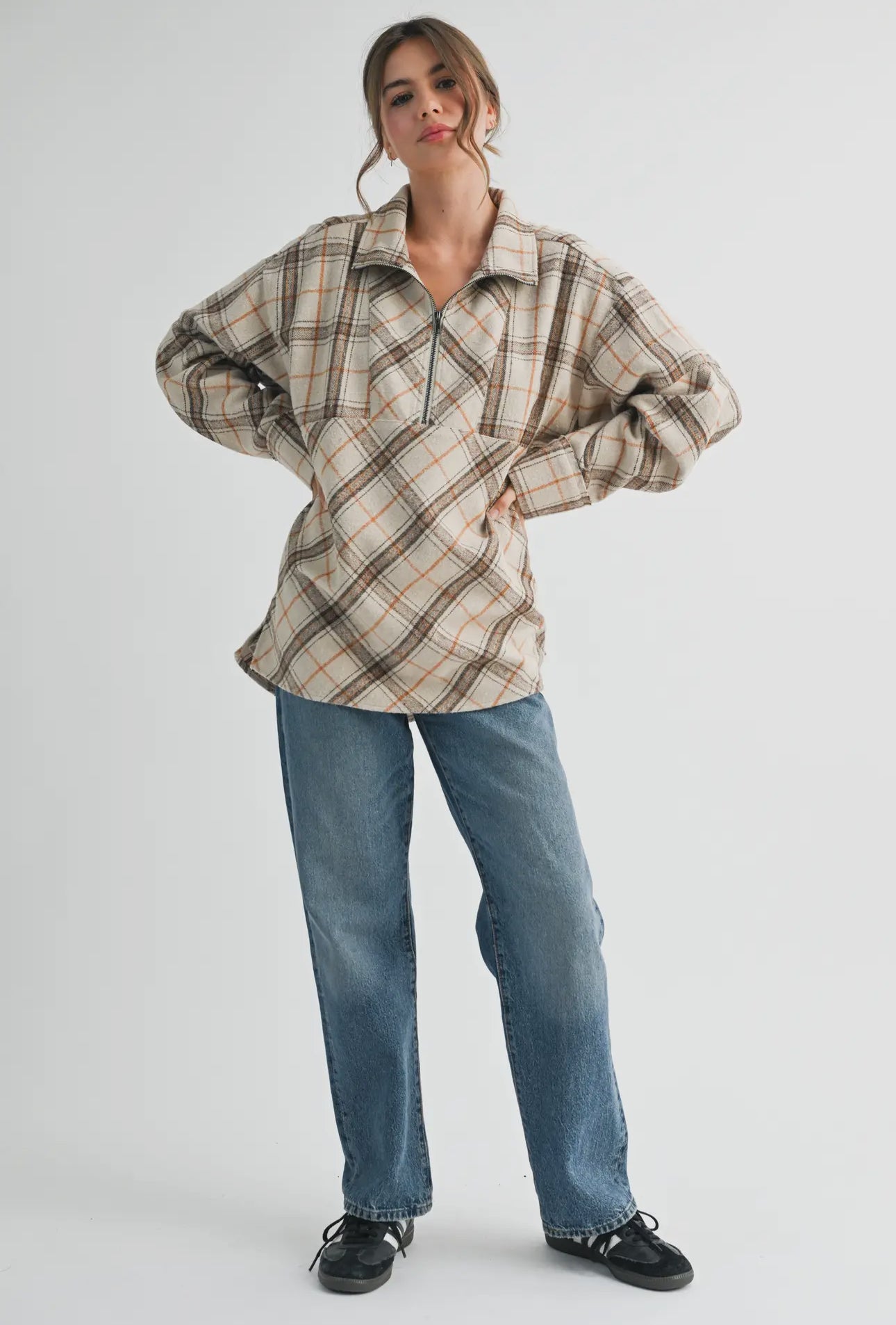 Mya Plaid Pullover