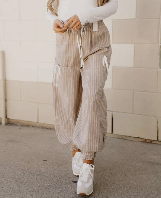 Paisley Striped Lantern Pants