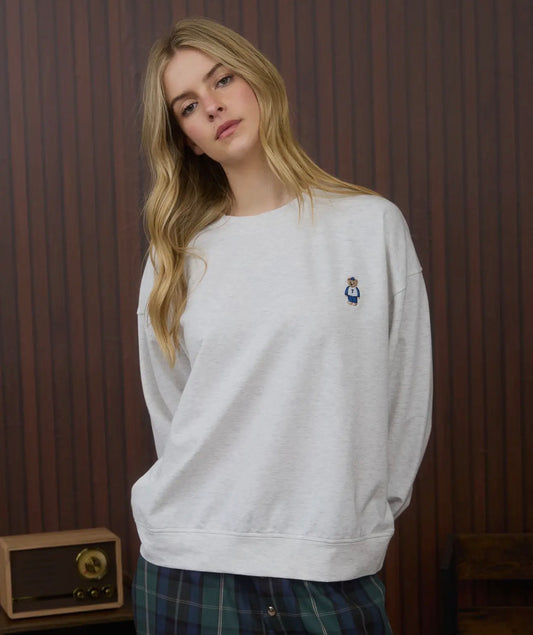 Teddy Embroidery Knit Top