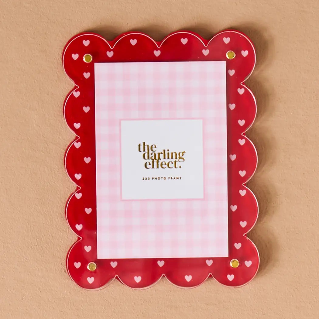 Mini Acrylic Picture Frame Magnet-Tiny Hearts