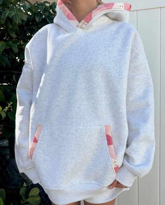Pearl Grey Gemma Patchwork
Quilted Hoodie