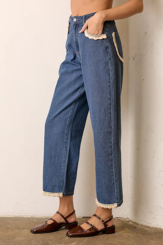 Willow Crochet Trim Jeans