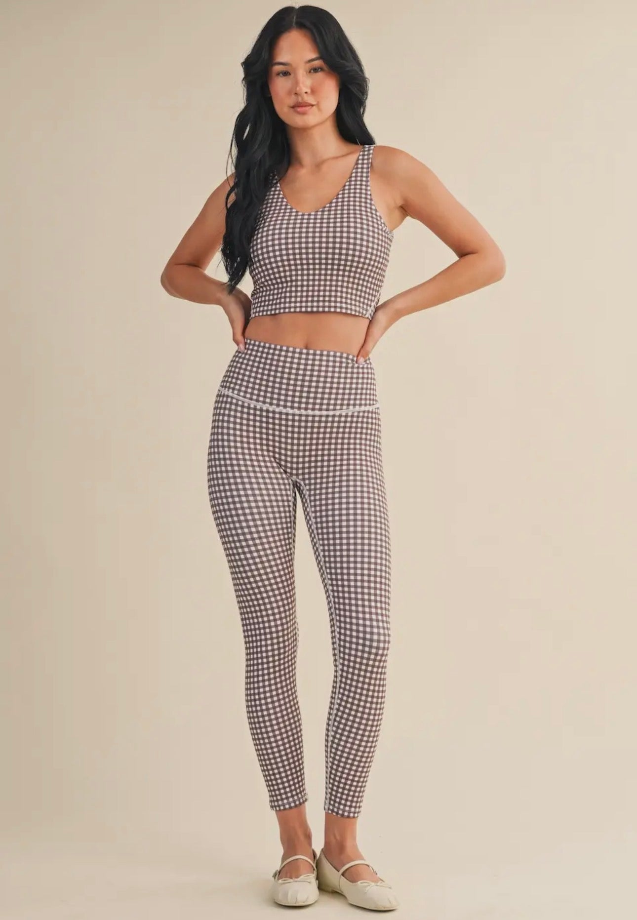 Gingham Print Aligned Performance
Cropped Tank Top