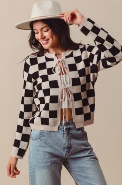 Darby Checkered Cardigan