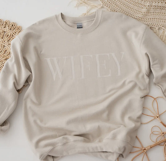Wifey Embroidered Sweatshirt