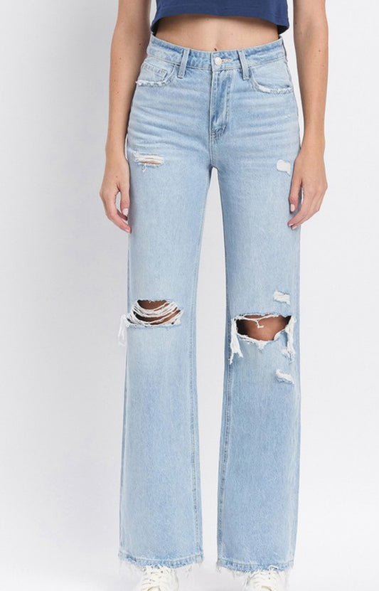 90's Vintage Super High Rise Flare Jeans