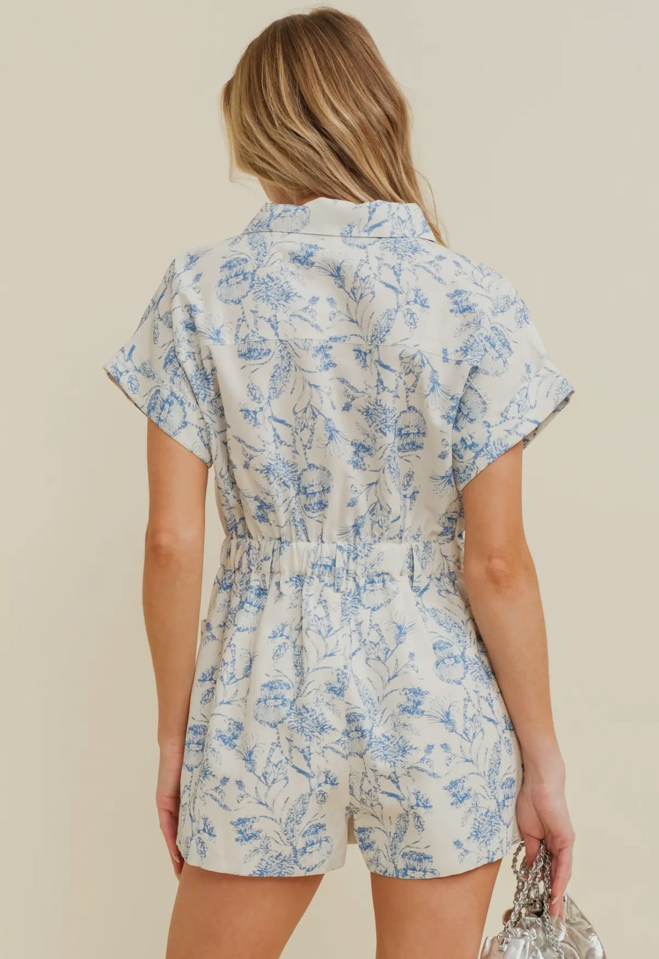 Hydrangeas Floral Print Romper