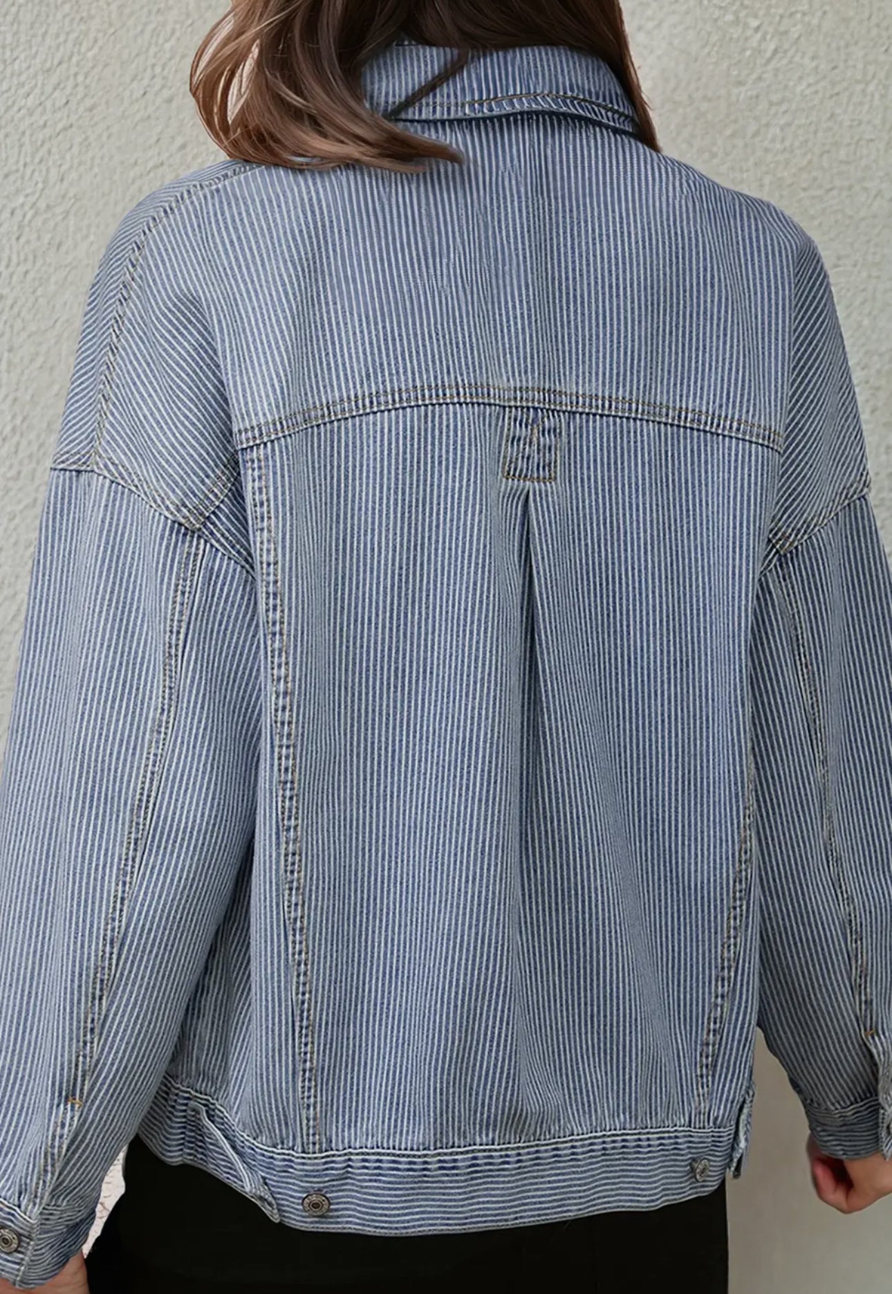Pearl Striped Denim Jacket