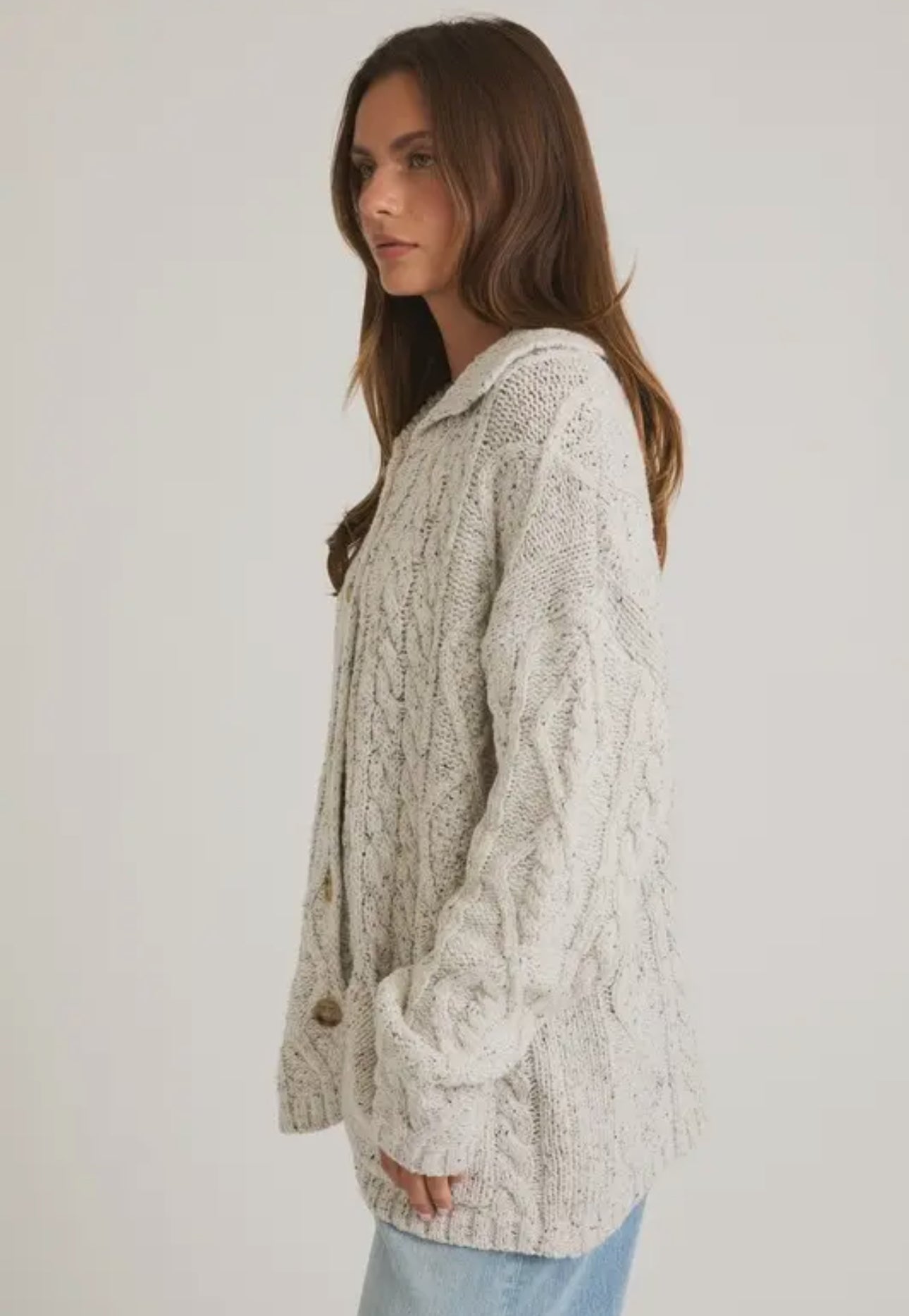 Wylde Front Pocket Detail Long Sleeve Oversized Cardigan