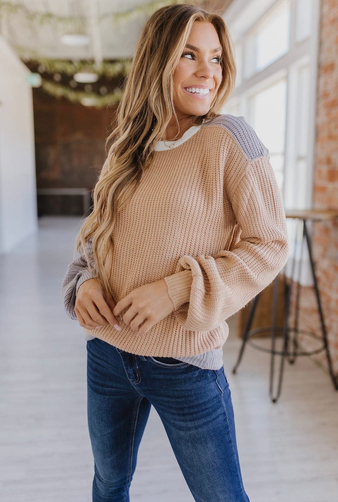 Sydney | Color Block Chunky Sweater