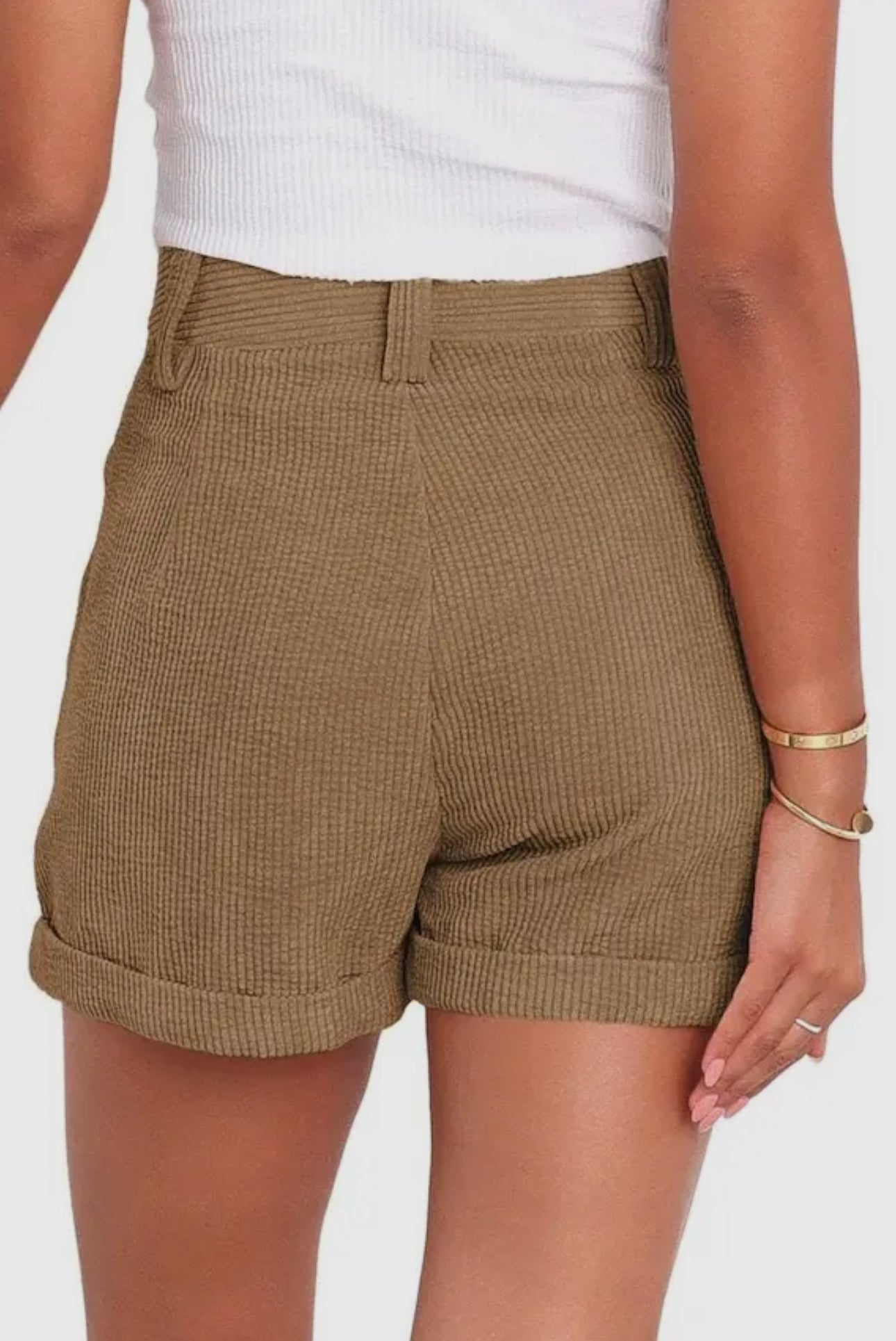 High Waisted Corduroy Shorts